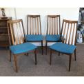 4 G Plan Fresco Dining Chairs Blue upholstery